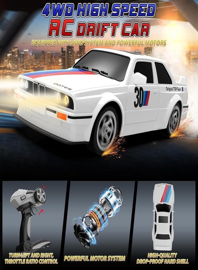 JETRA Remote Controlled 1:16 Scale RC Drift Car with LED, 2.4 GHz 4WD High Speed RTR Racing Car 30 km/h Sports Toy, Batteries and Drift Tyres Included - Image 5